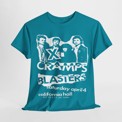 the Cramps blasters show flyer art band  t shirt    Unisex Heavy Cotton Tee