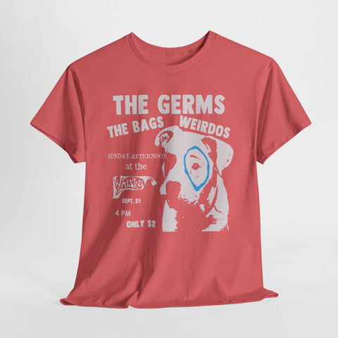 germs whisky show flyer art  band t shirt  Unisex Heavy Cotton Tee