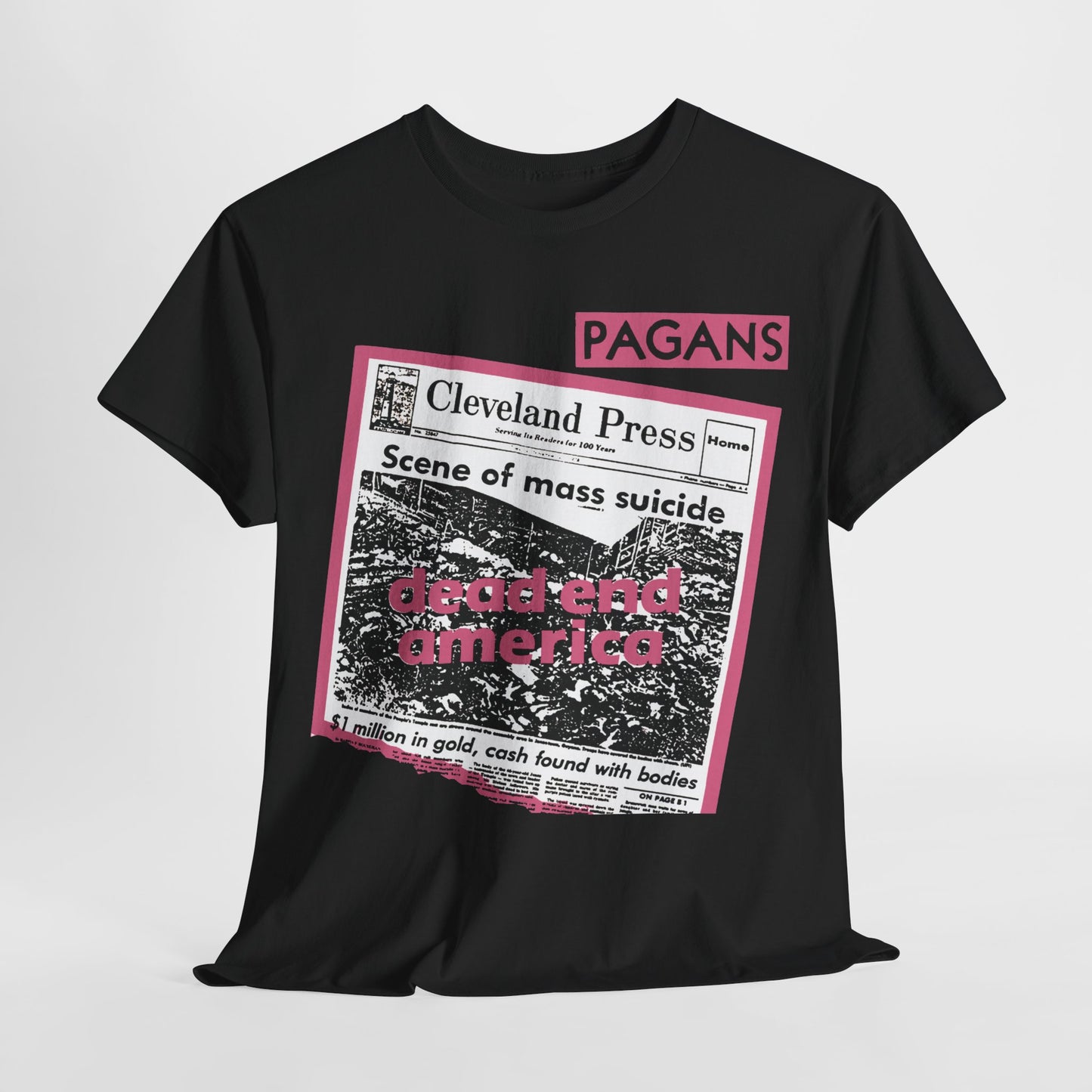 the Pagans band Cleveland punk hardcore t shirt of Unisex Heavy Cotton