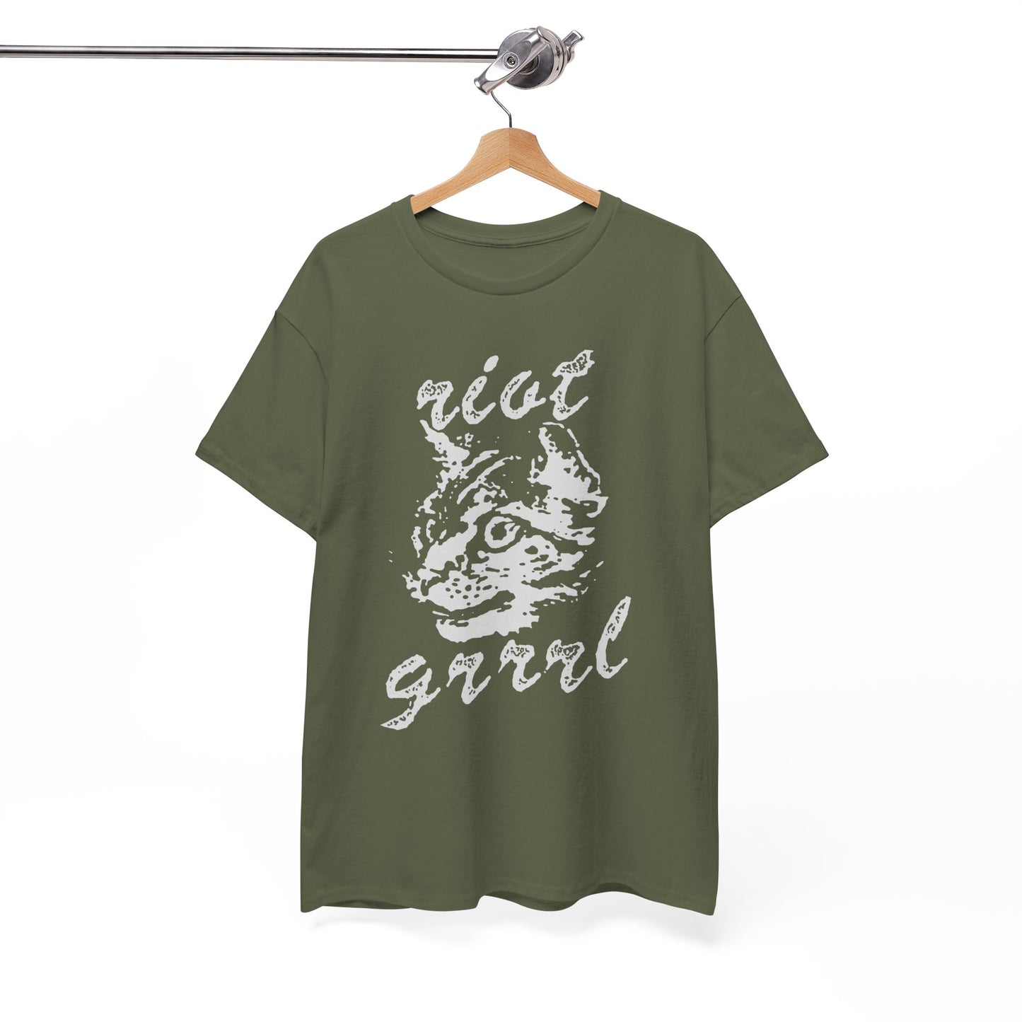 Riot Girrrl cat shirt  Unisex Heavy Cotton Tee