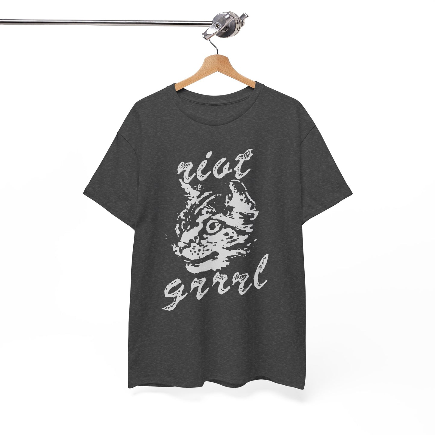 Riot Girrrl cat shirt  Unisex Heavy Cotton Tee