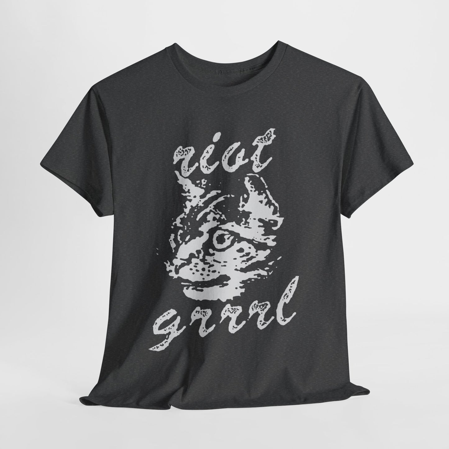 Riot Girrrl cat shirt  Unisex Heavy Cotton Tee