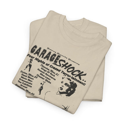 Garage Shock flyer art  punk garage  band  t shirt   punk Unisex Heavy Cotton Tee