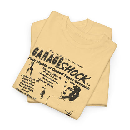 Garage Shock flyer art  punk garage  band  t shirt   punk Unisex Heavy Cotton Tee