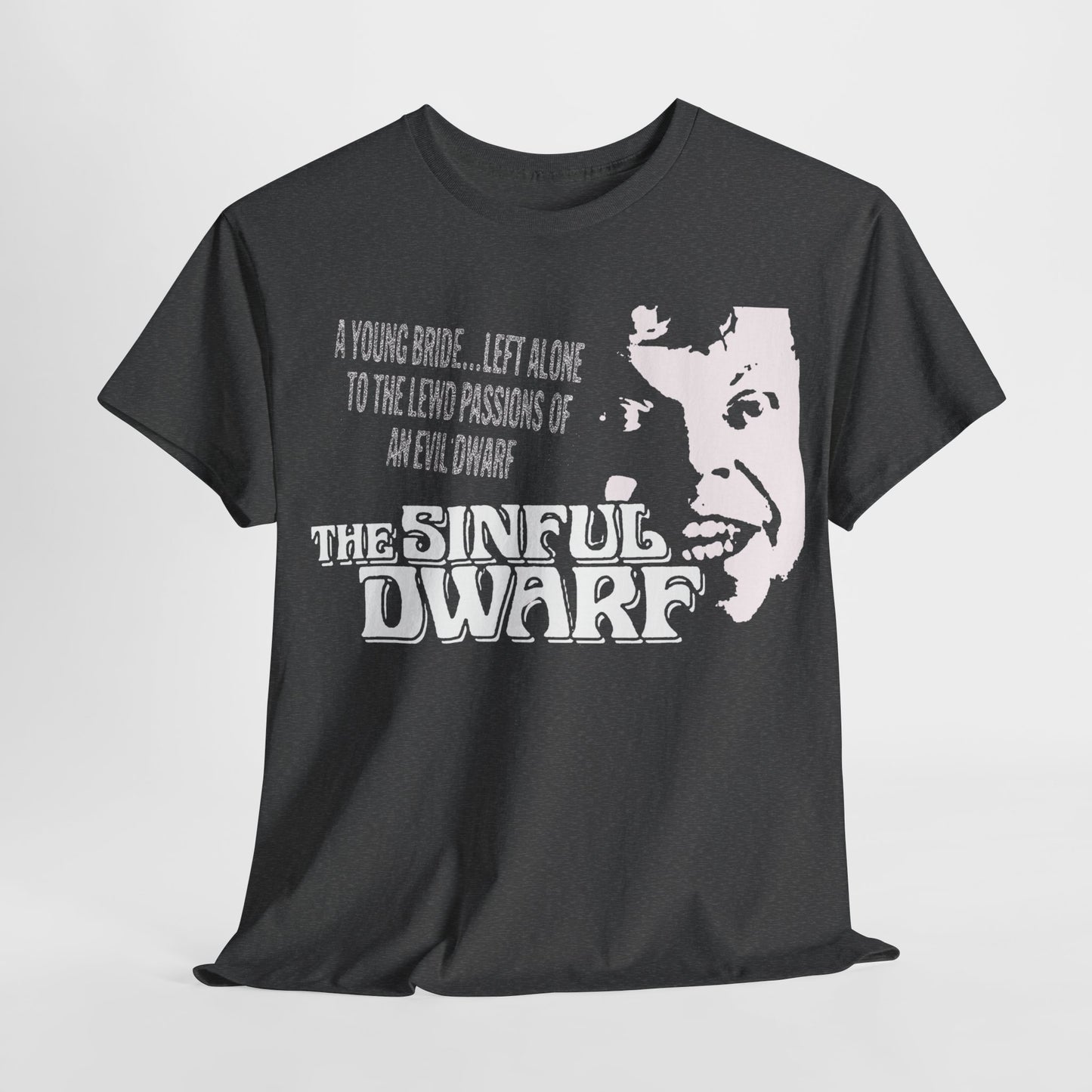 The Sinful Dwarf cult film t shirt Unisex Heavy Cotton Tee Danish sexploitation horror