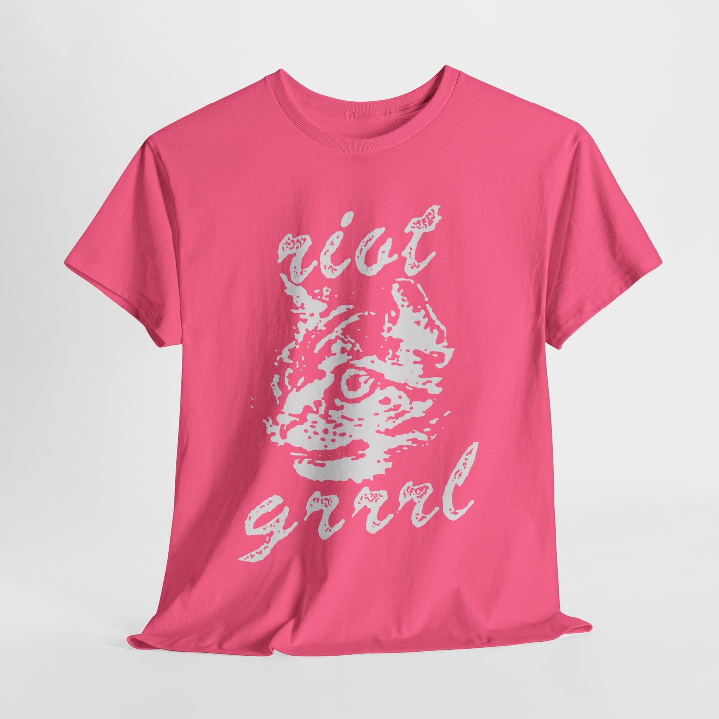 Riot Girrrl cat shirt  Unisex Heavy Cotton Tee