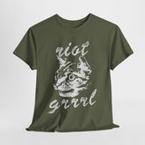 Riot Girrrl cat shirt  Unisex Heavy Cotton Tee