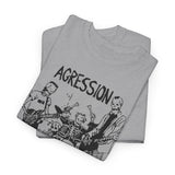 Aggression band  t shirt   punk hardcore   Unisex Heavy Cotton Tee