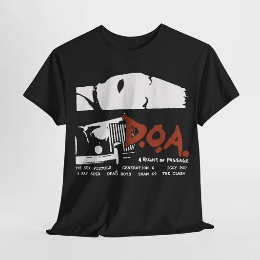 D.O.A. cult punk film t shirt of Unisex Heavy Cotton Tee