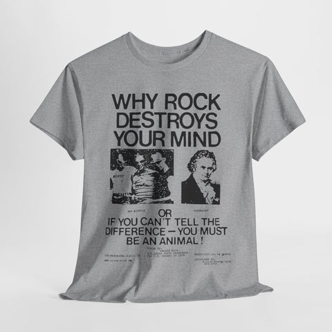 Why rock Destroys your Mind band t shirt